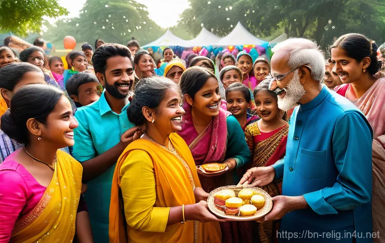 종교적 관용과 다문화주의 - Prompt 1: Cultural Harmony and Joyful Celebration**