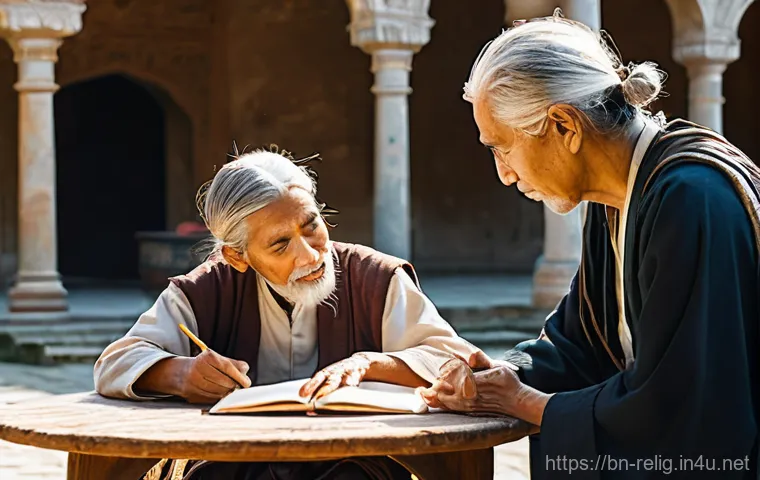 종교적 텍스트의 번역과 해석 - **Prompt 1: The Scholar's Contemplation**
    *   **Subject:** A young, earnest female scholar deepl...